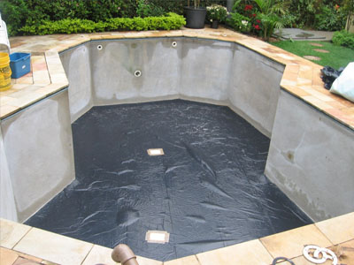 Construção piscina de vinil